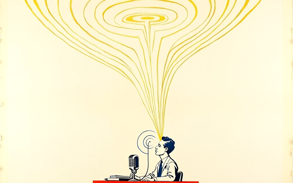 Ilustracja: twórca nadający siebie jako sygnał